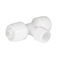 White Flair-It Male Tee 1/2" MPT RV Plumbing Fitting 06822 - Angled View | United RV Parts
