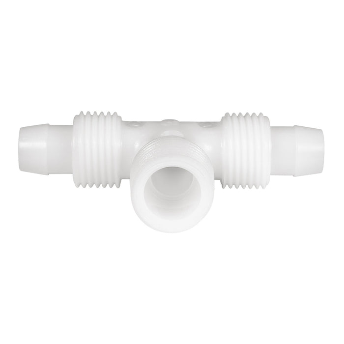 White Flair-It Male Tee 06822 RV Fresh Water Fitting Body No Caps Front View | United RV Parts