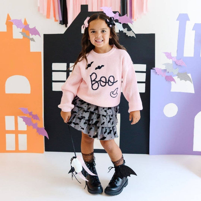 Flocked Bats Bow Tiered Tutu