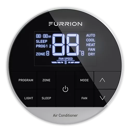 Furrion Air Conditioner Multi-Zone Thermostat 2021130947 Black - Front Display View | United RV Parts