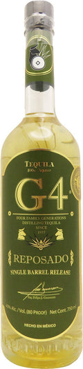 G4 Tequila Single Barrel Reposado 750ml