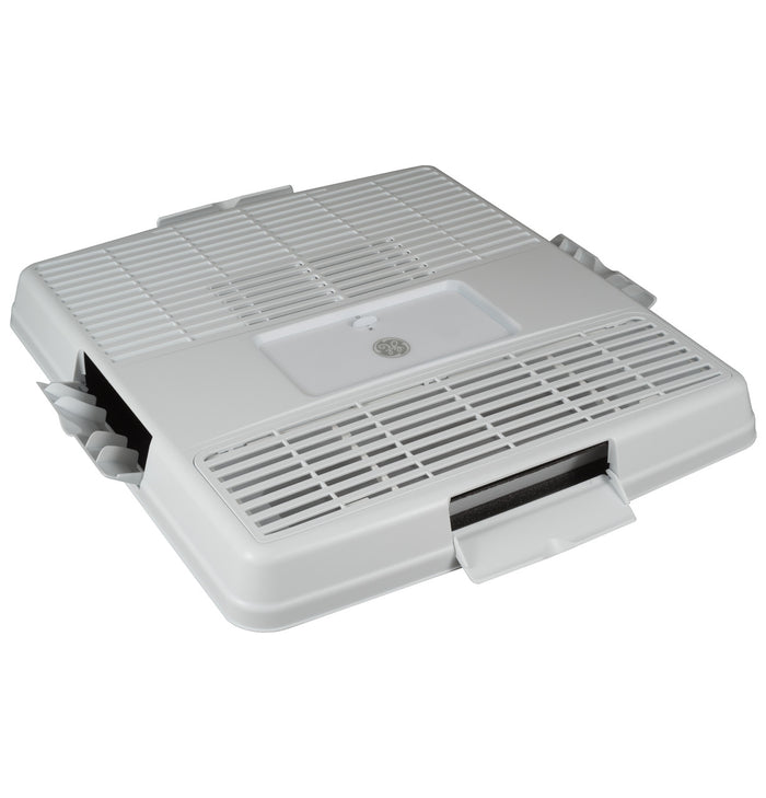 White Non-Ducted RV Air Conditioner Ceiling Assembly - Side View Open | United RV Parts