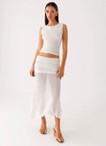 Genesis Midi Skirt White 2 Peppermayo