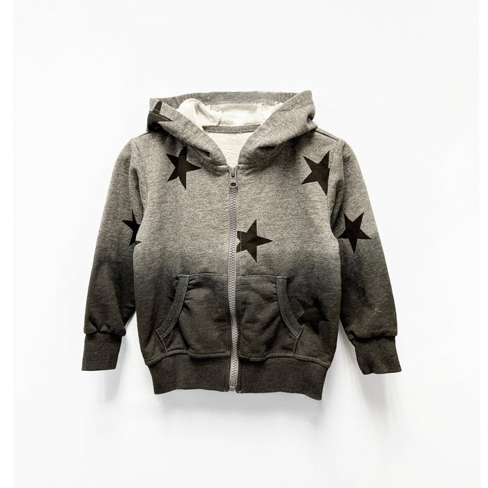Gray Ombré Star Zip Hoodie Set