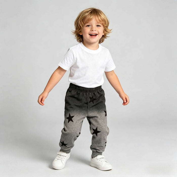 Gray Ombré Star Zip Hoodie Set