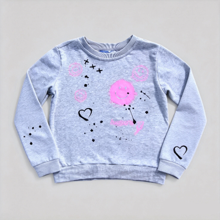 Gray Smiley Sweatshirt + Legging Set (Infant)