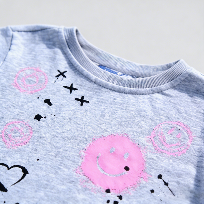 Gray Smiley Sweatshirt + Legging Set (Infant)