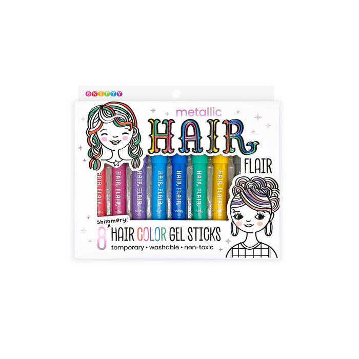 Hair Flair Metallic Shimmer Hair Color Gel Sticks Set
