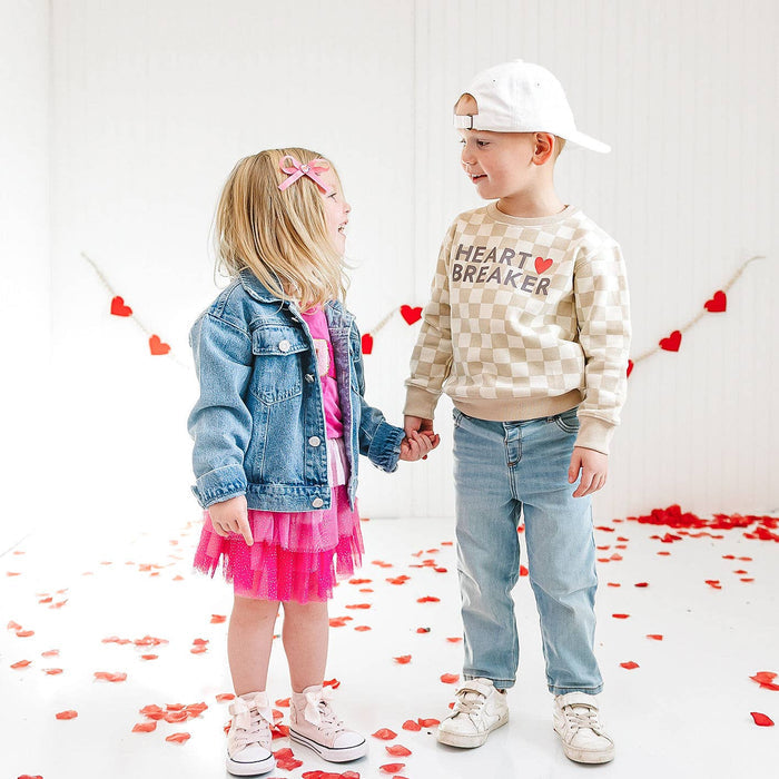 Heartbreaker Checkered Baby Sweatshirt