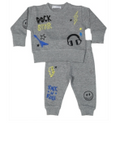 Heather Grey Rock Doodles French Terry Set (Infant)