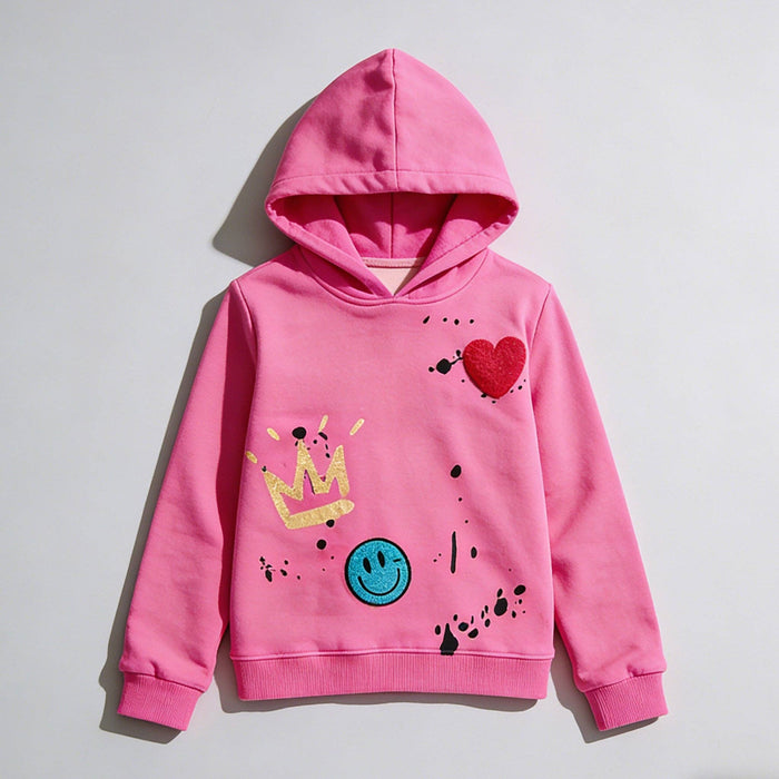 Hot Pink Patch Hoodie + Jogger Set