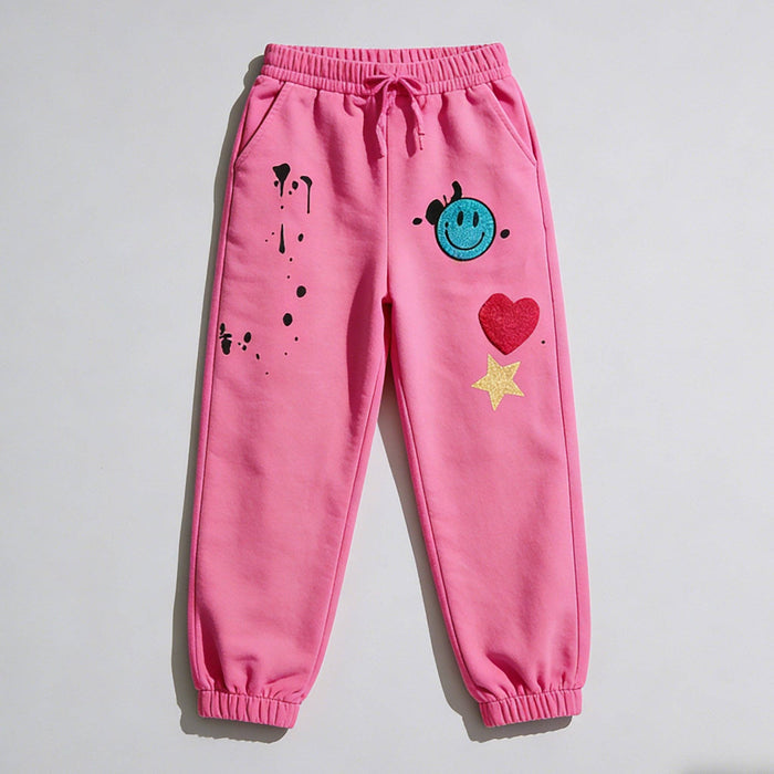 Hot Pink Patch Hoodie + Jogger Set
