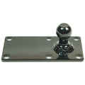 Black Steel Sway Control Ball 34842 on Mounting Plate - Angled View | United RV Parts