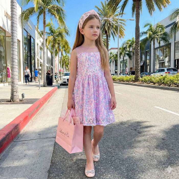 Iridescent Sequin Illusion Sleeveless Dress