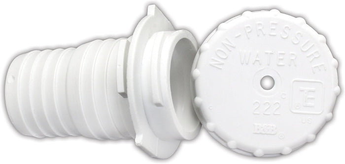 JR Products 224PW-A Non-Pressure Water Fill Spout with Cap Removed Showing Model Number - Detail View | United RV Parts