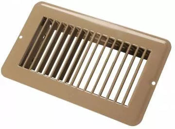 Brown Metal Floor Register 4x8 Undampered - Angled View | United RV Parts