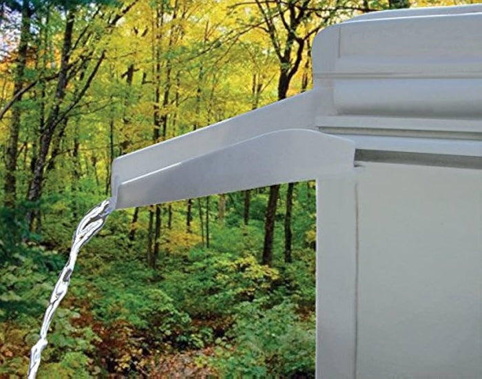 White RV Rain Gutter Spout Installed - Water Flow Action | United RV Parts
