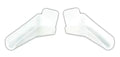 White Plastic RV Rain Gutter Spouts - Pair Front View | United RV Parts
