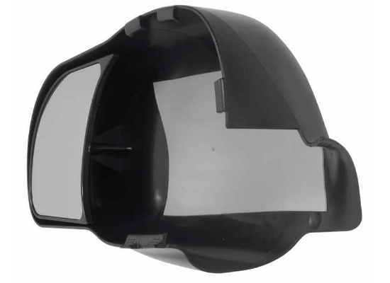 Black K-Source Snap-On Towing Mirror Extension - Rear Angle showing snap-on housing detail | United RV Parts