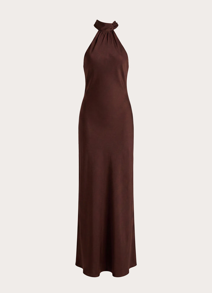 Keena Scarf Maxi Dress - Chocolate