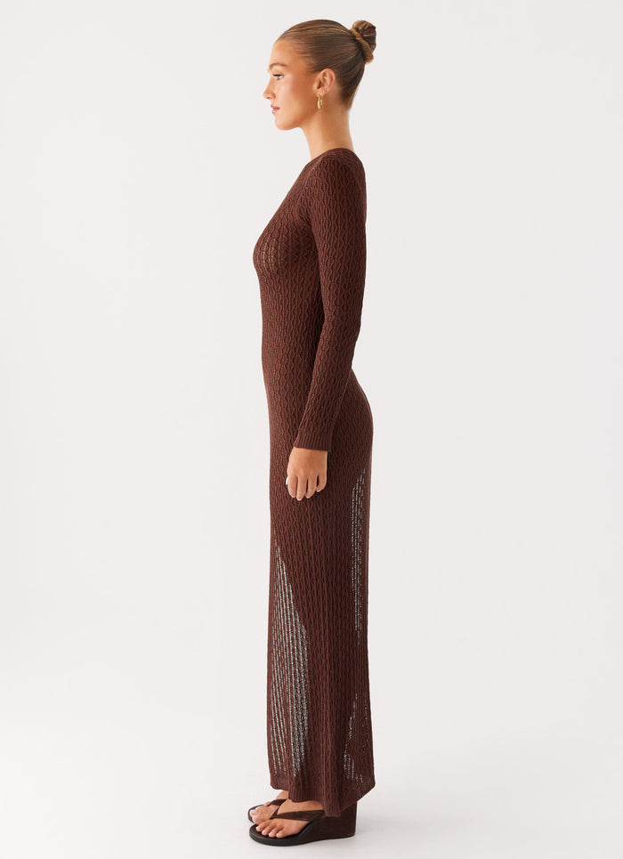 Kerri Knit Maxi Dress Dark Chocolate 2