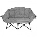 Heather Grey KUMA Bear Buddy Double Chair Folding Camp Loveseat - Front View | United RV Parts