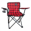 Red Plaid KUMA Youth Cub Junior Folding Chair with Cup Holder - Front View | United RV Parts
