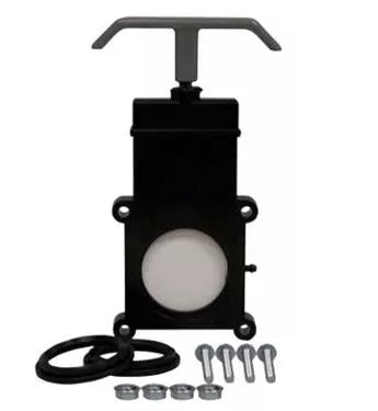 Black LaSalle Bristol 1-1/2 Inch Sewer Waste Valve 39241 with Hardware - Product View | United RV Parts