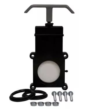 Black LaSalle Bristol 3 Inch Sewer Waste Valve 39240 with Hardware Kit - Product View | United RV Parts