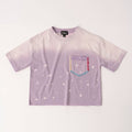 Lavender Dip Dye Stitch Pocket Tee