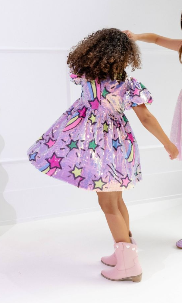 Lavender Shooting Star Sequin Dress