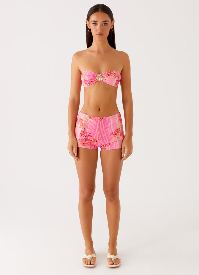 Layli Swim Shorts Tropical Pink Print 1 Peppermayo
