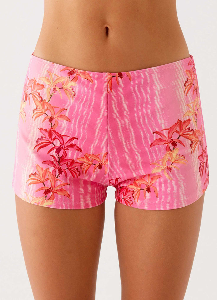 Layli Swim Shorts Tropical Pink Print 4 Peppermayo