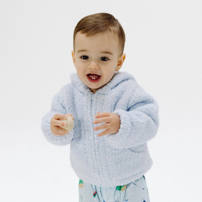 Light Blue Chenille Hooded Jacket