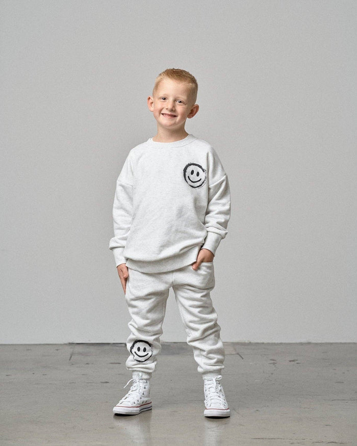 Light Heather Grey Happy Day Baby Sweatpants