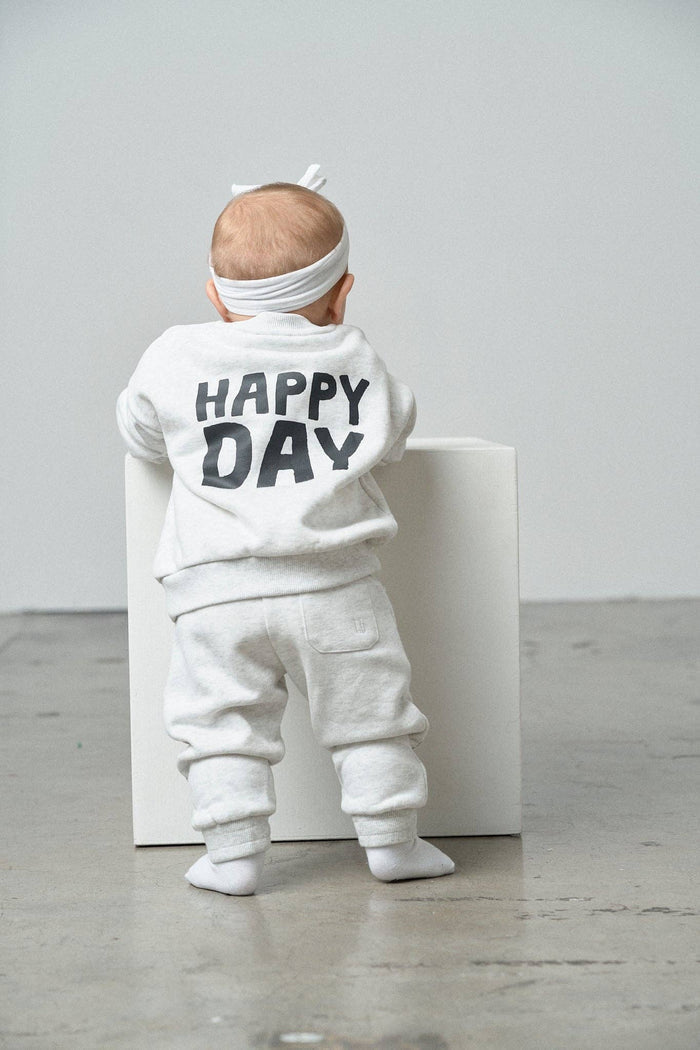 Light Heather Grey Happy Day Sweatpants