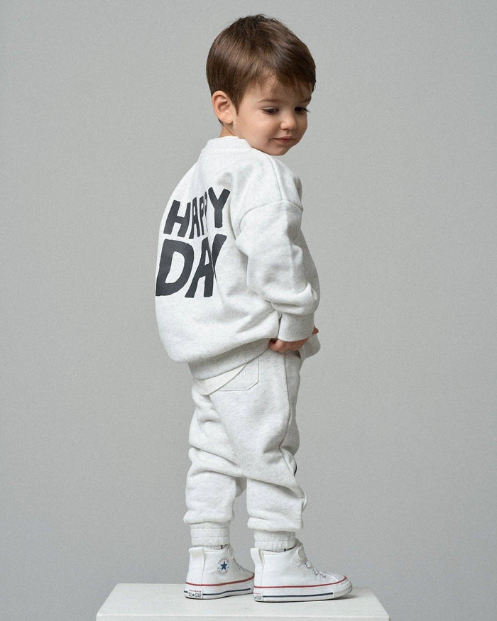 Light Heather Grey Happy Day Sweatpants