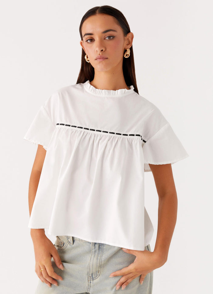 Lila Babydoll Top - White