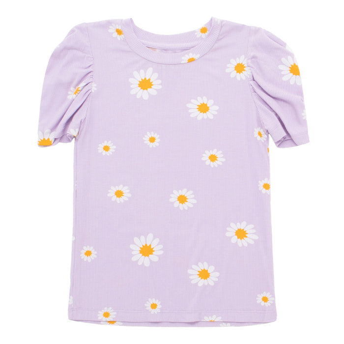 Lilac Daisy Rib Top