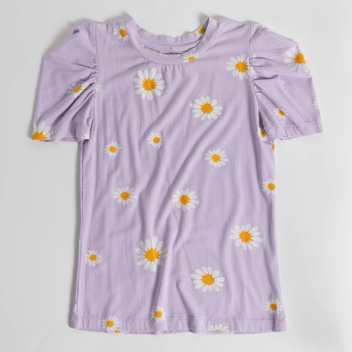 Lilac Daisy Rib Top