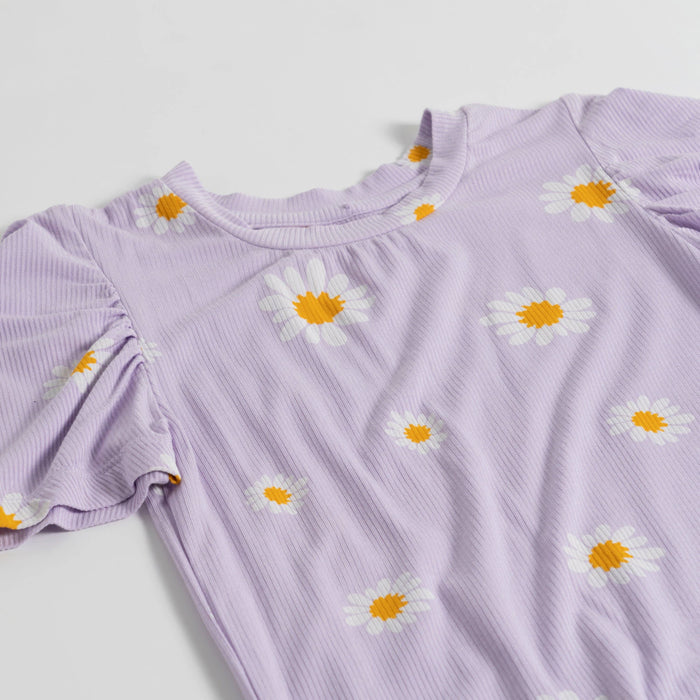 Lilac Daisy Rib Top