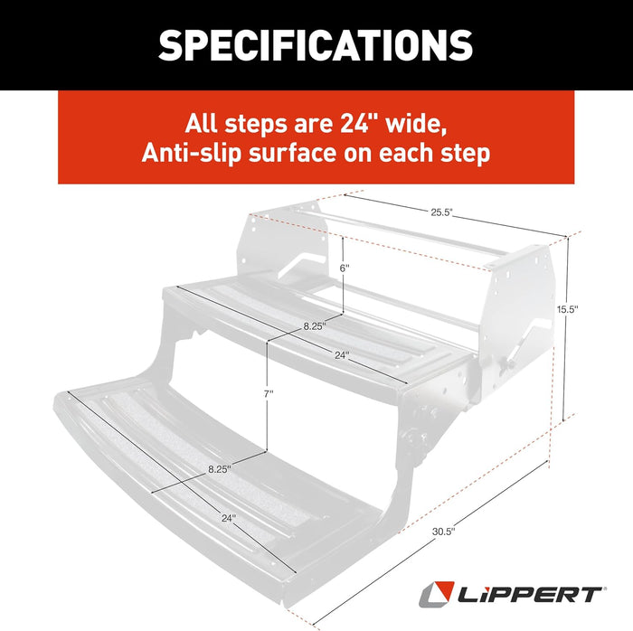 Lippert 432682 RV Step Specifications Diagram - Technical Measurements | United RV Parts