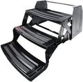 Black Metal Lippert 24 Inch Triple Radius RV Step - Angle View | United RV Parts
