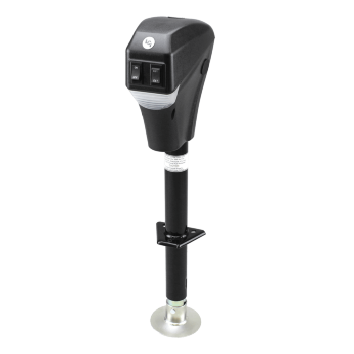 Black Lippert 285318 Electric Tongue Jack - Side View | United RV Parts