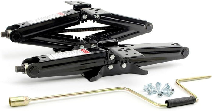 Black Steel Lippert 285326 Scissor Jacks Pair with Handles - Product View | United RV Parts