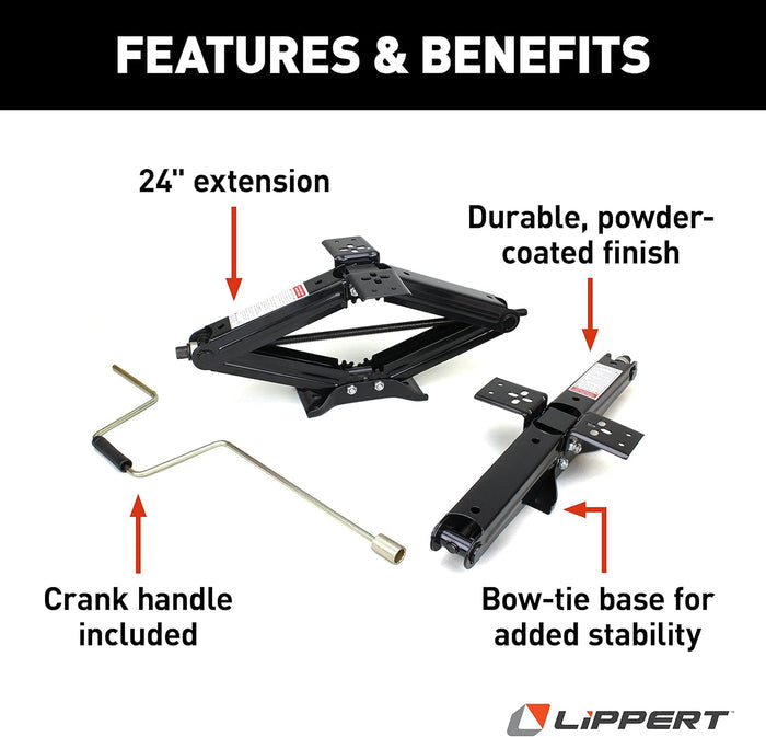Lippert 285326 Scissor Jacks Features - 24 inch Extension & Crank Handle | United RV Parts