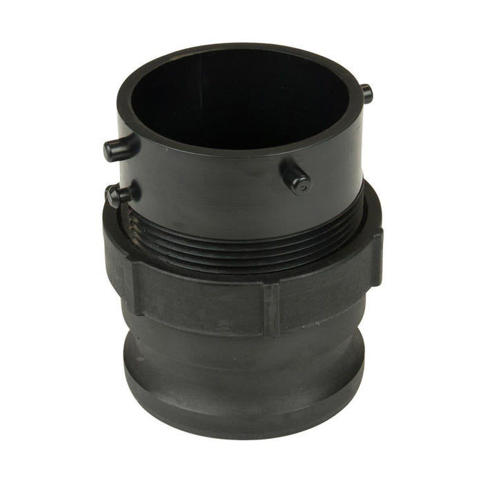 Black Lippert Waste Master Sewer Hose Bayonet Fitting Converter 360785 - Side View | United RV Parts