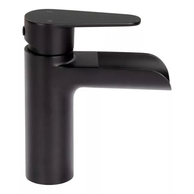 Black Matte Stainless Steel Waterfall Bathroom Faucet - Side Angle | United RV Parts