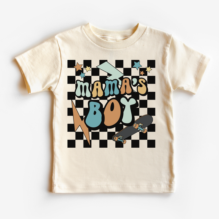 Mama's Boy Checkerd Skater T-Shirt (Infant)