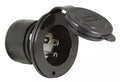 Black Marinco 15A 125V RV Power Inlet 150BBI with Weatherproof Cover - Angled View | United RV Parts